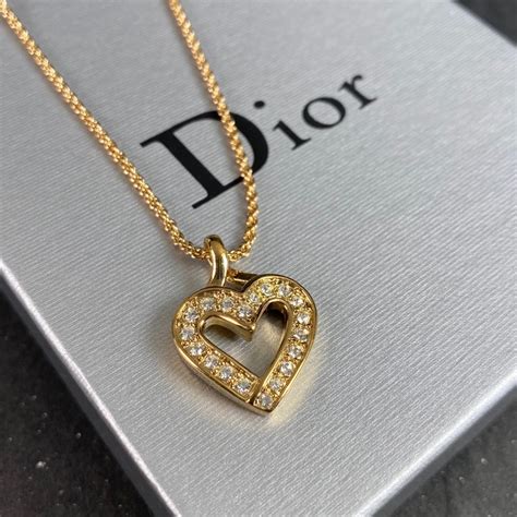 dior heart shaped necklace|christian dior choker necklace gold.